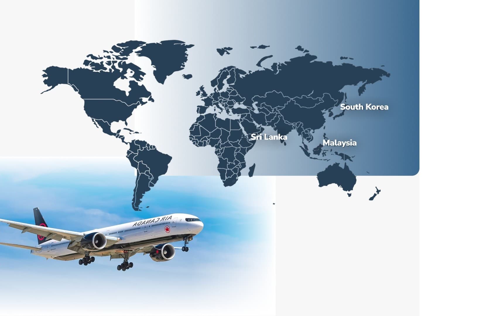 Global reach world map